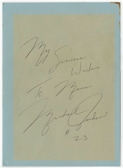 Michael Jordan Signed and Inscribed Note on Eastern Airlines Stationery - Early Signature (JSA)